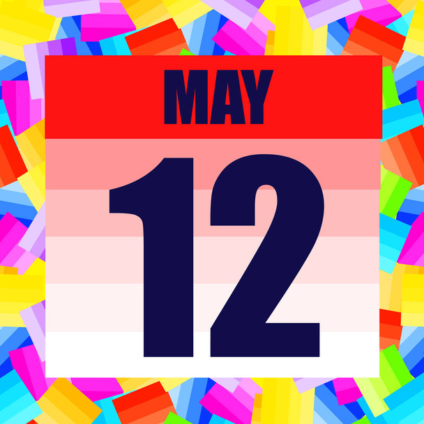 12 de Maio ícone. Para planear um dia importante. Banner para feriados e dias especiais. 12 de Maio
. - Foto, Imagem