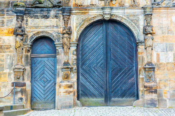 old door at the Alte Hofhaltung in Bamberg, Bavaria, Germany - Photo, image
