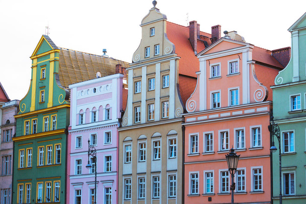 colorful buildings of Wroclaw at the main city square Stary Ryne - Foto, Imagem