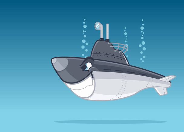 Illustration de dessin animé sous-marin militaire
 - Vecteur, image