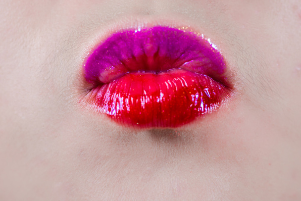 Woman lips blowing a kiss - Foto, Imagen
