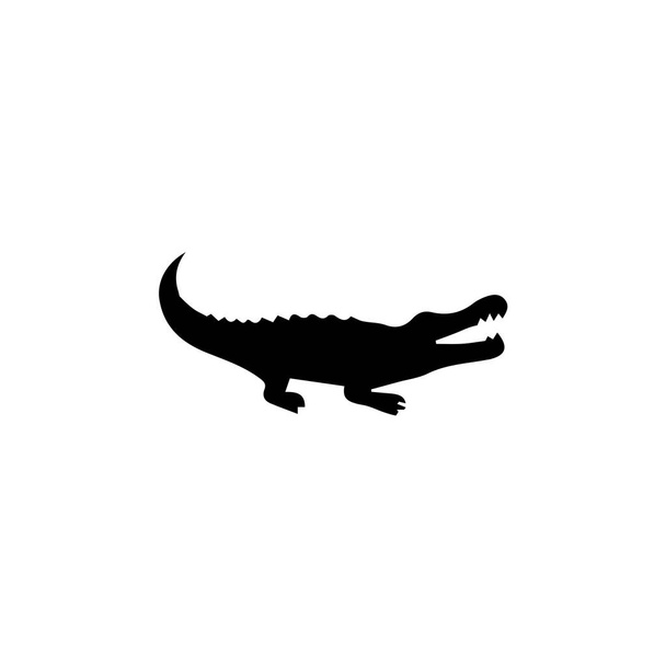 Крокодил силует на білому тлі
 - Фото, зображення