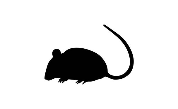 Мышиный силуэт на белом фоне
 - Фото, изображение