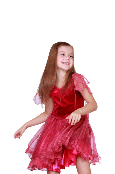 Girl wearing beautiful red dress - Foto, immagini