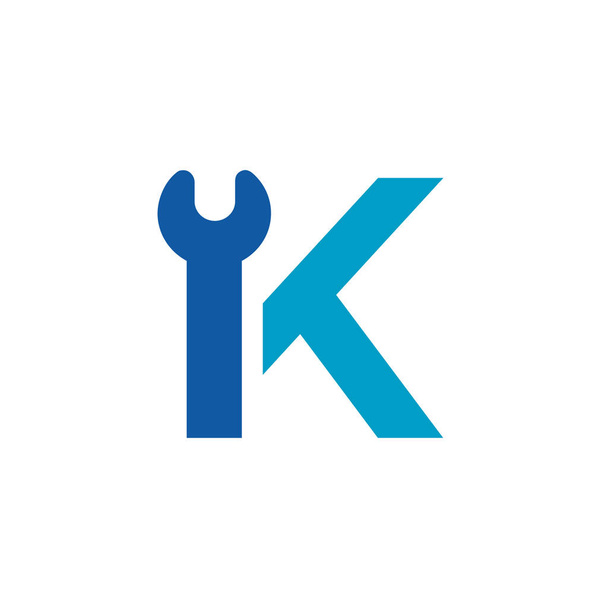 Αρχικό λογότυπο Κ. K Γράμμα με εικονίδιο κλειδί - Διάνυσμα - Διάνυσμα, εικόνα