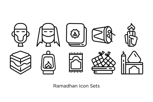 Sady ikon Ramadhan s vektorem - Vektor, obrázek