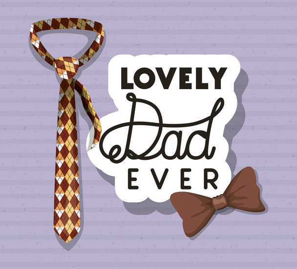 Adorável pai já bowtie e design vetorial necktie
 - Vetor, Imagem
