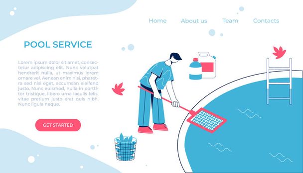 Swimming pool service. - Vector, Image
