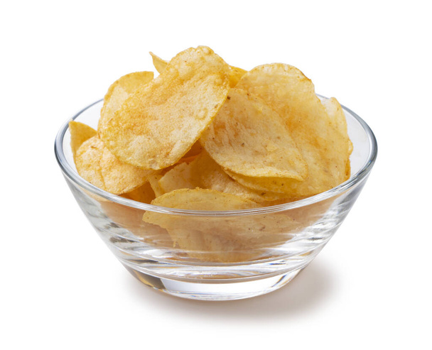 Картофельные чипсы на белом фоне
 - Фото, изображение