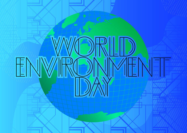 Art Deco World Environment Day (May 5) text. Decorative greeting card, sign with vintage letters. - Vector, Image