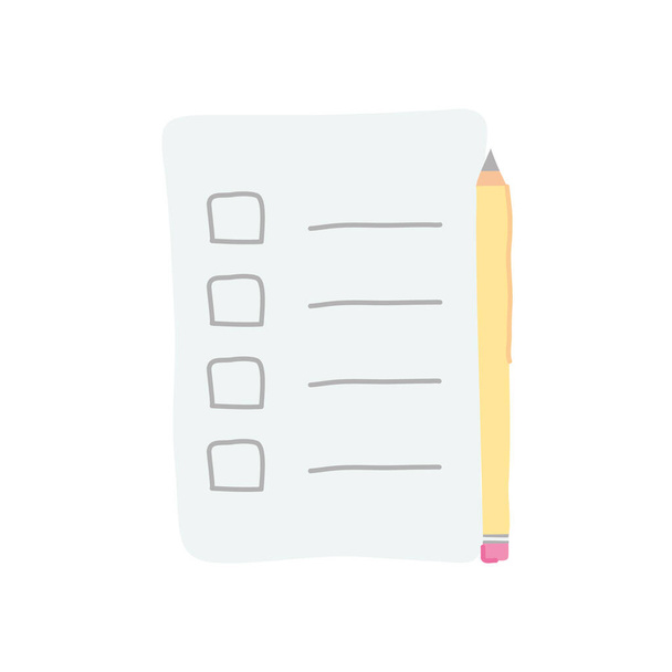 kontrolní seznam a ikona tužky, plochý styl - Vektor, obrázek