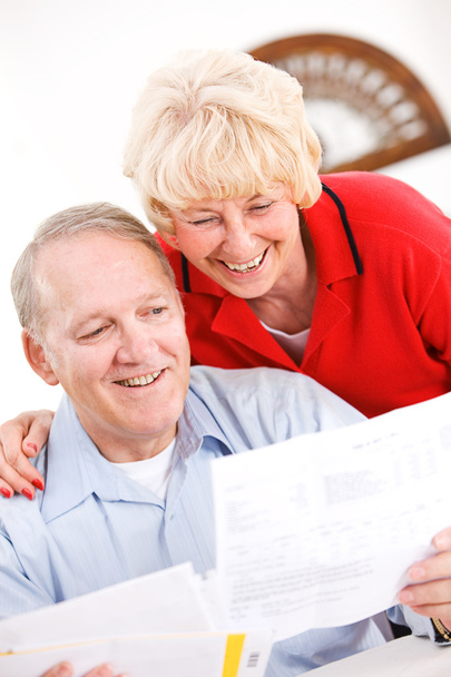 Seniors: Happy To Pay Off Bills - Foto, afbeelding