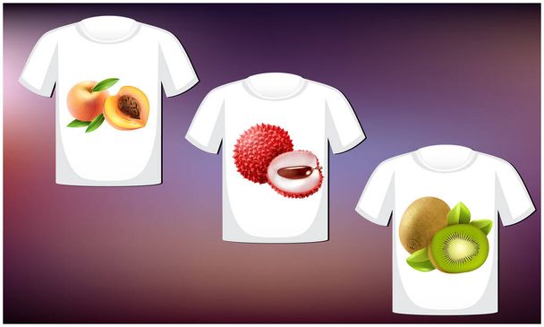 mock up illustration of male wear with fruit art on abstract background - Vector, Image
