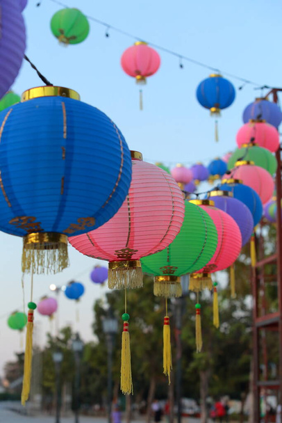 Çin fenerler, Çin yeni yılı. - Fotoğraf, Görsel