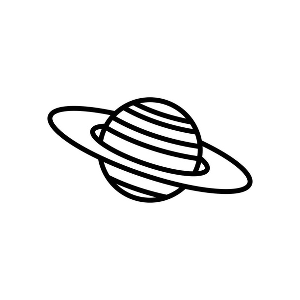 saturierter Planet Symbol, Linienstil - Vektor, Bild