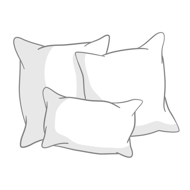 vector illustration of pillow, art, isolated, white, bed - Вектор, зображення