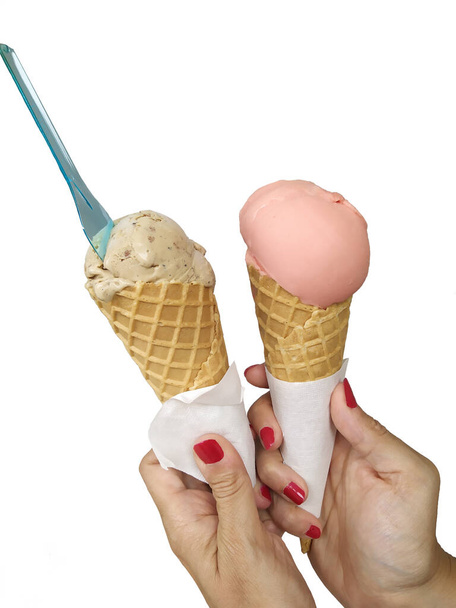 italian ice cream on white background - Fotó, kép