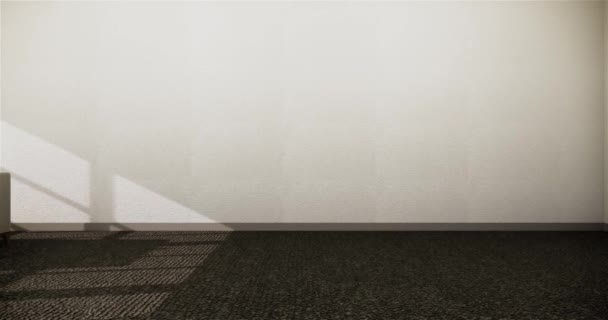 木製の床のインテリアデザイン上の空の部屋の白いインテリアデザイン。3Dレンダリング - 映像、動画