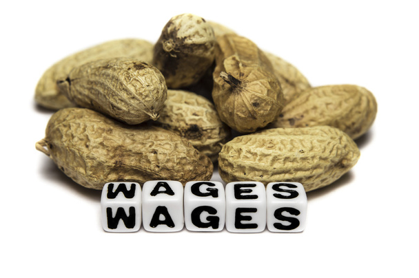 Cacahuetes y salarios
 - Foto, Imagen