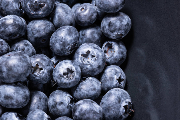 Fresh blueberries textured background, macro - 写真・画像