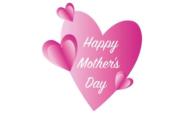 Happy Mother's Day web banner illustration with paper art heart shape decoration. - Vector, Image