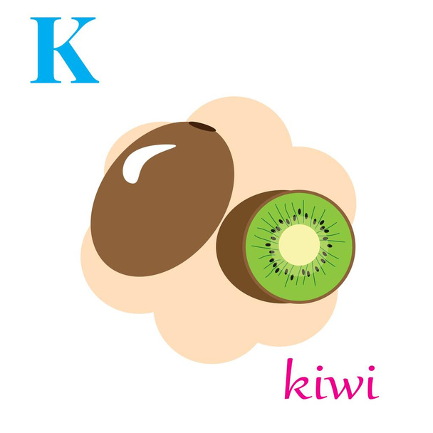 K is for kiwi illustration alphabet abc - Vektor, obrázek