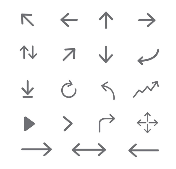 Arrow Icon Set. Vector illustration. on white background - Vetor, Imagem