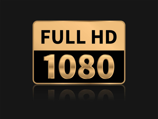 Иконка Full HD. Разрешение 1080p. Векторная иллюстрация
 - Вектор,изображение