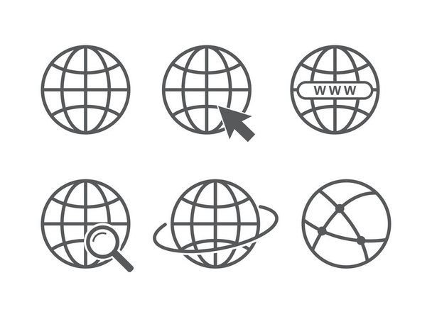 ウェブサイトのアイコン。地球のシンボル。ベクトルイラスト。白い背景で - ベクター画像