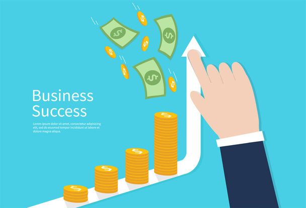 Business growing graph. Business Successful concept. Vector illustration - Vector, Image