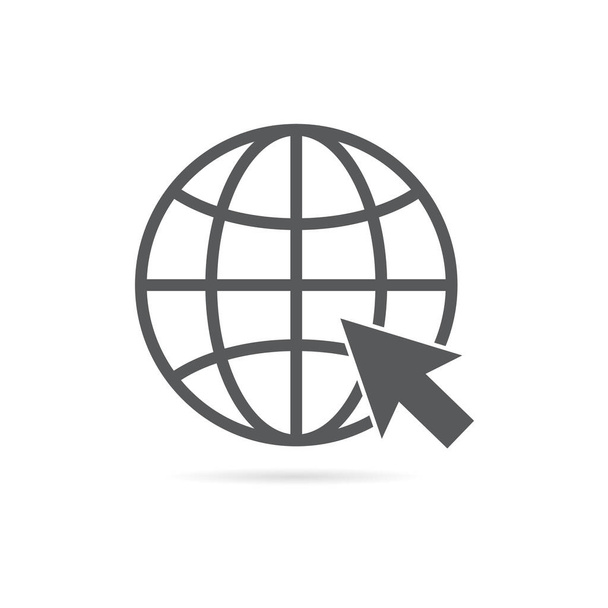 Website icon. Globe symbol. Vector illustration. on white background - Vector, Image