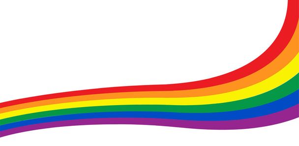 Szivárvány zászló. LMBT büszkeség zászló fehér háttérrel. Vektorillusztráció - Vektor, kép