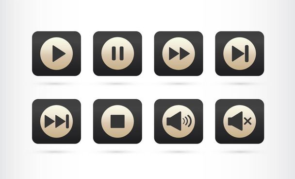 Media player control icon. Play button icon. Vector illustration. - Vector, Image
