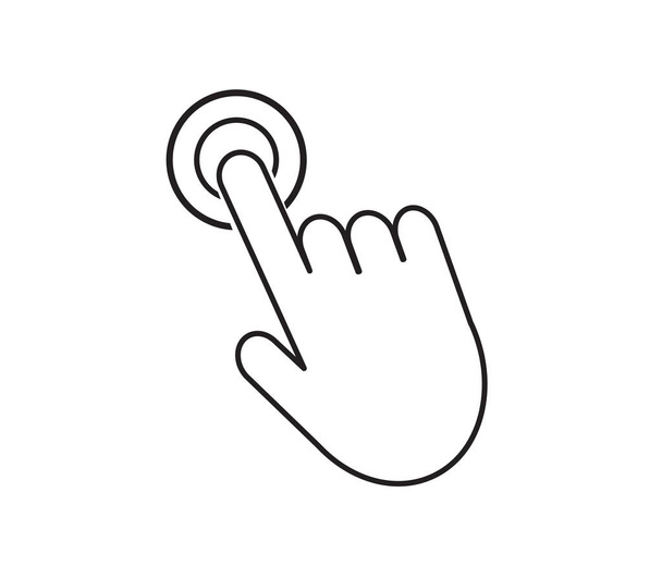 Touch screen icon. Click hand icon. Vector illustration. on white background - Vector, Image