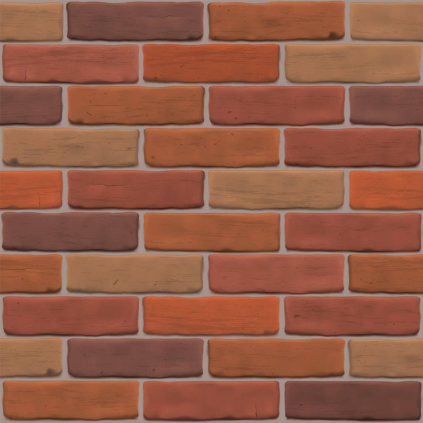 Brown brick wall for exterior, interior, website, backdrop, background, graphic, 3D design. Photorealistic texture close up. Editable seamless vector pattern. - Vector, Image