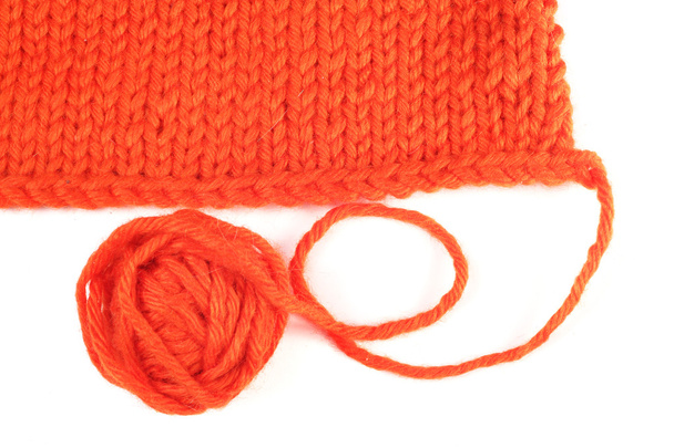 Wool yarn and knitted textile - Фото, зображення