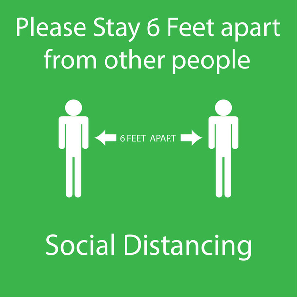 Kuvake ihmiset käsite Sosiaalinen Etäisyys pysyä 6 jalkaa erillään muista ihmisistä, käytännöt käyttöön valvoa sosiaalisen etäisyyden, vektori kuva
  - Vektori, kuva
