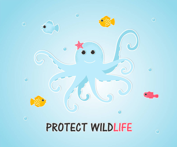 Protect Wildlife template card - Vecteur, image