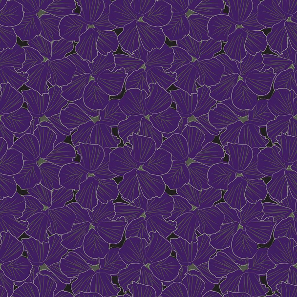 Purple Floral botanische naadloze patroon achtergrond geschikt voor mode prints, graphics, achtergronden en ambachten - Vector, afbeelding