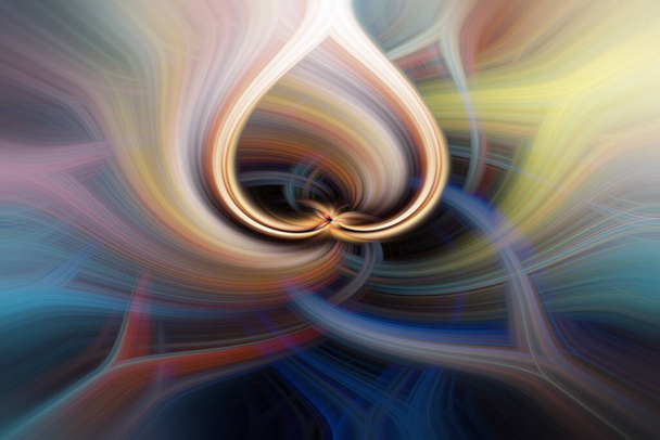 Abstraktní obrázek složený z barevných čar, které vytvářejí spirály - Fotografie, Obrázek