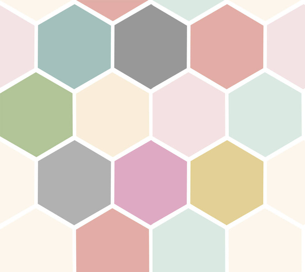 Vector naadloos patroon met kleurrijke zeshoeken. - Vector, afbeelding