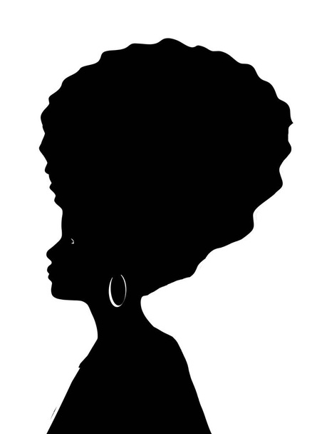 Afro capelli donna, illustrazione silhouette
 - Foto, immagini