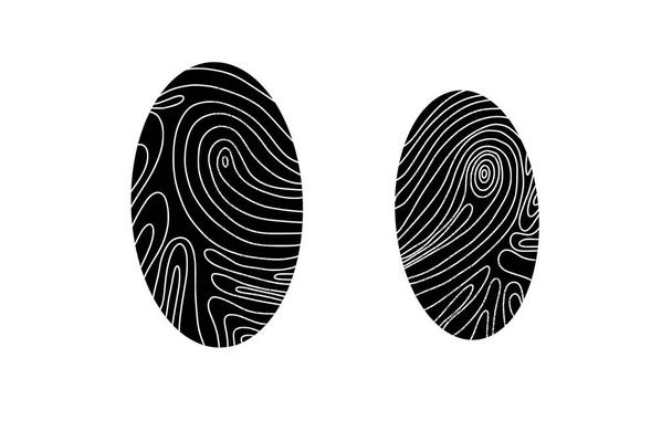 Identification fingerprints. Security for pass access. Finger prints sign isolatedon white background. System of bio recognition element. Vector illustration. - Vector, Image