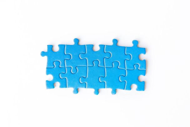 connecting piece jigsaw puzzle, Business connection, success and strategy concept, education, society and teamwork - Foto, imagen