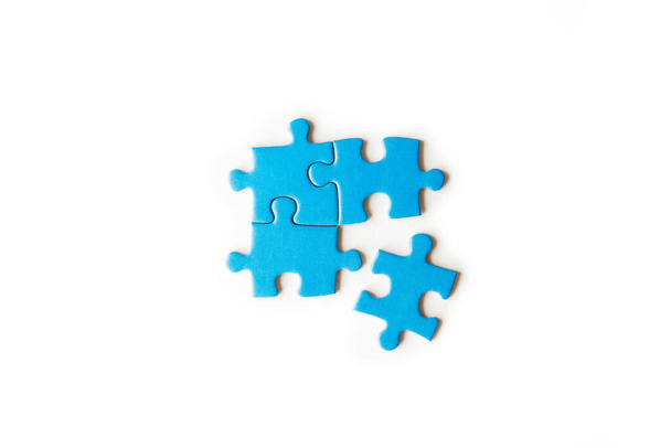 connecting piece jigsaw puzzle, Business connection, success and strategy concept, education, society and teamwork - Фото, изображение
