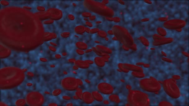 Orvosi háttér. Csoport Vörös vérsejtek más részecskékkel. 3D Renderelés Animáció - Felvétel, videó