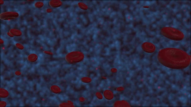 Medische achtergrond. Groep rode bloedcellen met andere deeltjes. 3D Rendering Animatie - Video
