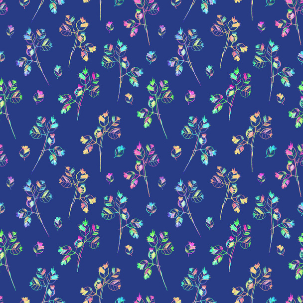 Children's drawing style, flowers seamless pattern. Multicolored naive style floral pencil hand drawn. Design for fabric, wallpaper, kids room, packaging, paper, print. - Foto, immagini