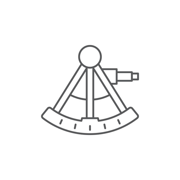 Szextáns vektor ikon szimbólum elszigetelt fehér alapon - Vektor, kép