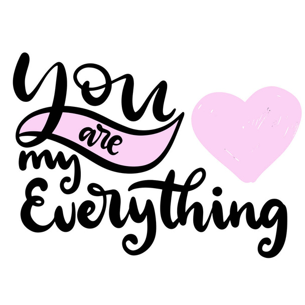 Happy Valentines day lettering vector card. - Vektör, Görsel